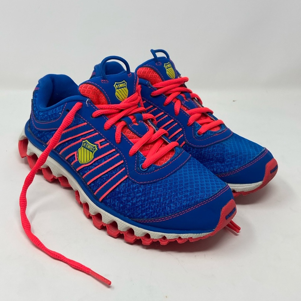 K SWISS AoSTA II WOMANS SIZE 7 E14-097 RUNNING SHOE BLUE/PINK MESH LIGHTWEIGHT